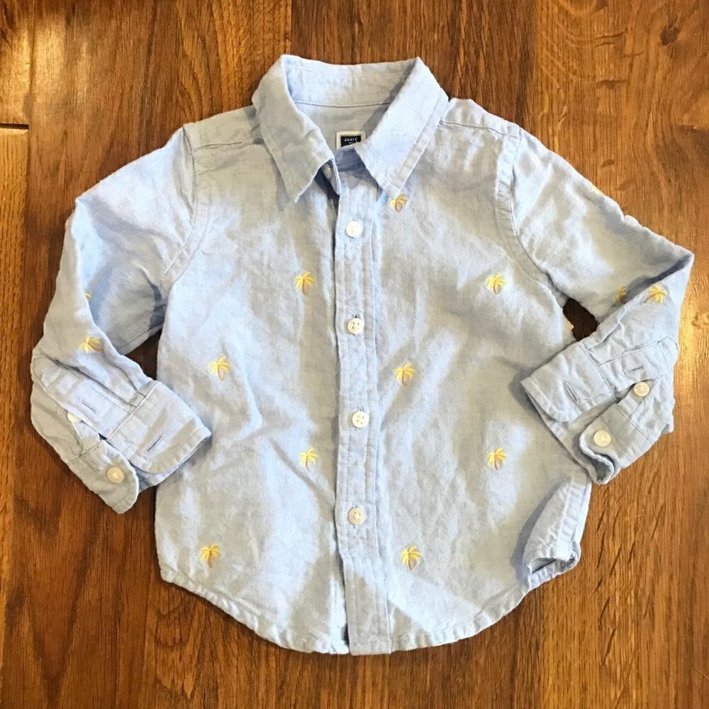 Janie and Jack palm tree button up